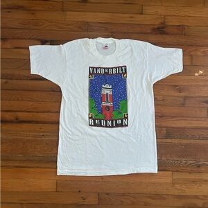White Short Sleeve Tee w/ Vanderbilt Graphic #17